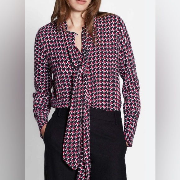 Equipment Luis Blouse in Amaranth, sz M - Picture 1 of 5